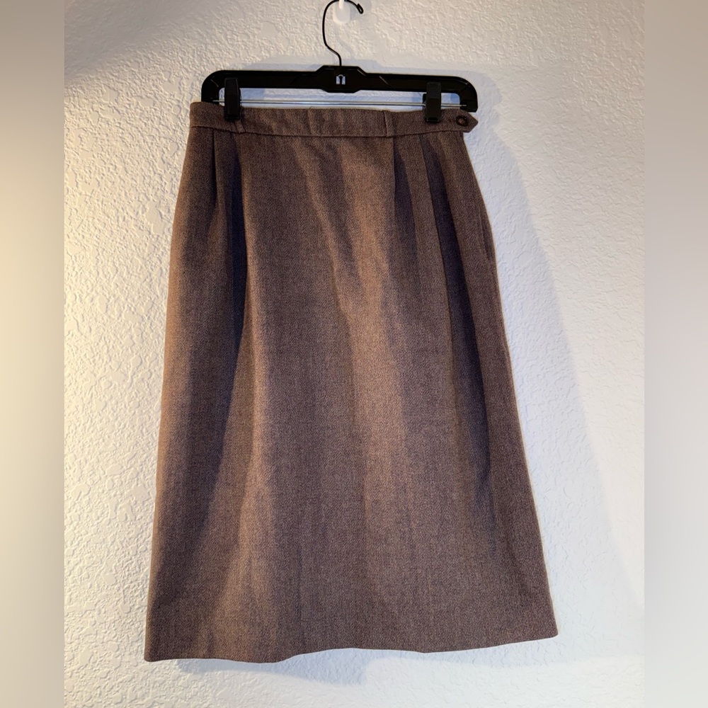Authentic Vtg 70s/80s ILGWU Union Made Wool Tweed Midi Skirt - 27" Waist Size 10